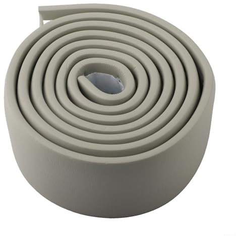 Battiscopa in marmo resistente all'acqua per protezione degli angoli, 200 cm, bordo autoadesivo (grigio)