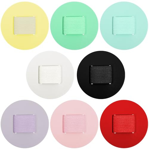 Larrel 8 stycken självhäftande stiftöglor, 6 färger, läder, pennhållare, rund pennhållare, set elastisk pennögla med gummiband för anteckningsbok, dagbok, kalender, surfplatta, klämbrädor