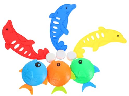 HONMEET 6pcs Diving Pool with Fish and Dolphin Figures Safe Smooth Edges Water-resistant Underwater Play for Pools Ages Summer Fun Swim Sinkers