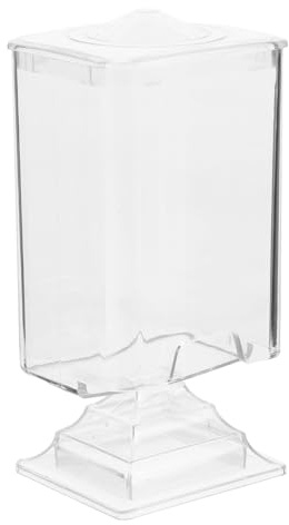 Hohopeti Boîte Rangement Salle de Bain Transparente pour Cotons Démaquillants Distributeur Compact Anti-poussière Organisateur Cosmétique Gain de Place avec Base Haute pour Wipes et Vernis