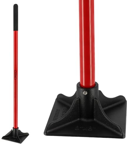 Dame carrée de maçon 20x20cm - Dameuse de Sol en acier - 5kg - Compactage sable, terre pour Niveler Le Sol, Poser Des Pavés