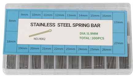 TOPINCN 304 Stainless Steel Watch Bracelet Split Pins Assortment, 0.9mm Cotter Link Pins for Watch Band Repair, Portable Tool Kit for Repair, 8‑27mm Length