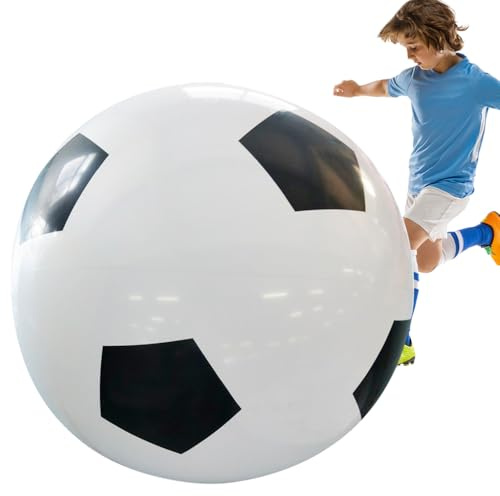 RNPKZ Fotboll Ø 100 cm stor, jätteuppblåsbar vattenboll, uppblåsbar jätteboll av robust gummi, extra stor strandfotboll, poolleksak för sommarskoj, strandpoolfester
