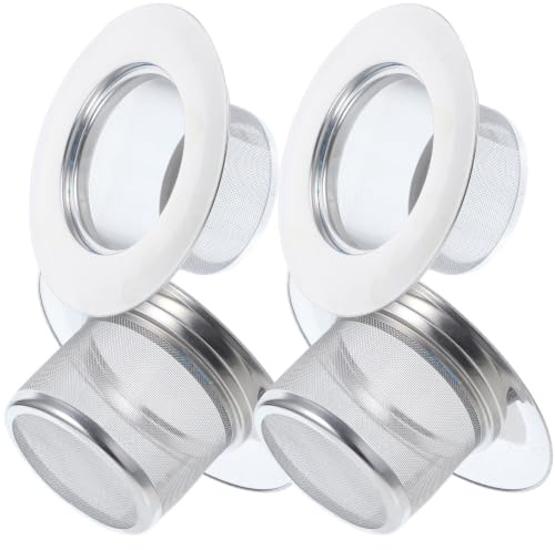 jojofuny Crépines D'évier pour Éviter les Bouchons Lot de 4 en Acier Inoxydable Argenté Maille Fine Panier D'égouttage Robuste Cuisine et Salle de Bain