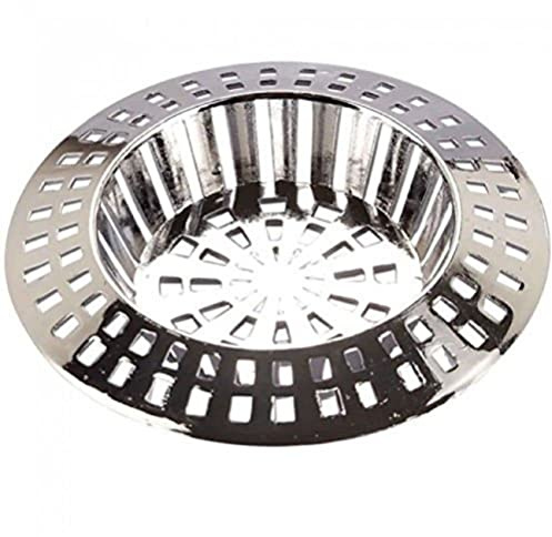 Merriway BH02783 (2 Pcs) Large Plastic Sink Shower Strainer, Chromed 70mm (2.3/4 inch) Diameter - Pack of 2 Pieces