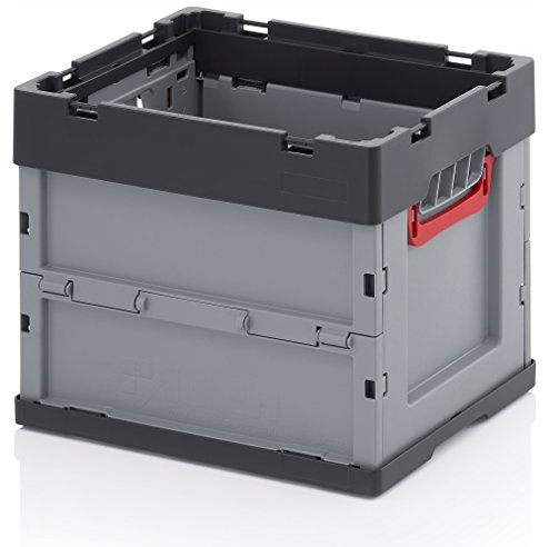 5-pack professionell fällbox utan lock ägg | 40 x 30 x 32 cm | Vikbox plastlåda förvaringslådor behållare stapelbehållare förvaringslåda FB 4332, 31 liter