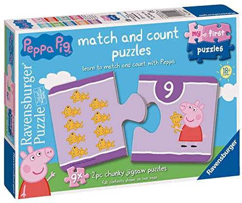 Ravensburger 6999 Peppa Pig Wutz – 9 x 2-teiliges grobes Puzzle, Kleinkind-Spielzeug für Kinder ab 18 Monaten, Mehrfarbig, Large