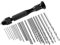 FineGood Lot de 25 forets pour foreuse manuelle, 24 mini forets hélicoïdaux (0,6 à 3 mm) avec 1 manche pour bijoux, bois, plastique