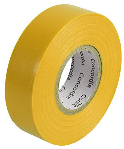 Cinta aislante amarilla de 19 mm x 33 m, material de la cinta de PVC (cloruro de polivinilo), color amarillo, longitud de la cinta: imperial de 33 m, longitud de la cinta: métrica de 33 m, tipo de