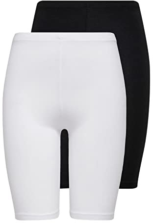 ONLY Damen Onllive Love City Shorts 2 stuks JRS Radlerhose, Black/Pack:White, XS EU