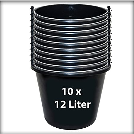 10 STK. 12 l Baueimer Zementeimer Mörteleimer Eimer mit Henkel Ernteeimer Putzeimer Wassereimer