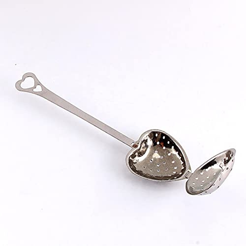 Infuseur à thé en forme de coeur, filtre à thé en forme de coeur en acier inoxydable de qualité alimentaire, infuseur à thé en acier inoxydable en forme de coeur cuillère passoire boule nouveauté