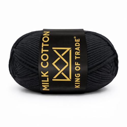 Milchwolle Milchbaumwolle Milchgarn Häkeln Stricken 100m 50g 1 Stück Schwarz