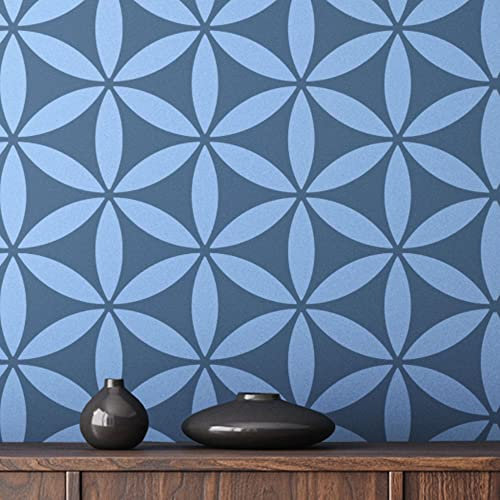 STENCILOGY® / NILE - 58,4 x 96,5 cm XL Wandschablone, Blume des Lebens, große Allover-Wandschablonen zum Malen, Schablonen für Wände, große ethnische Wandschablone