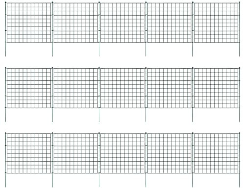 Joparri Teichzaun Gartenzaun, 33 Stück Set Campingzaun, Teichzaun Steckzaun, Freigehege - 15 Zaunelemente 18 Befestigungsstäbe (Gerade)