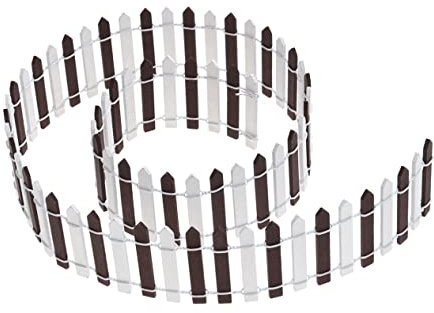 Toyvian Mini Clôture De Bois pour Jardin Féérique Clôture Bicolore Mini Maison Décoration De Micro-Plantes Ornement De Noël Flexible Et Élégante