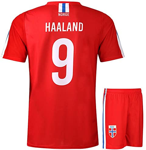 Norwegen Fußball Trikot Set Haaland - Kinder und Erwachsene - Jungen - Herren - Sportsachen - Geschenke - Sport t Shirt - Sportbekleidung