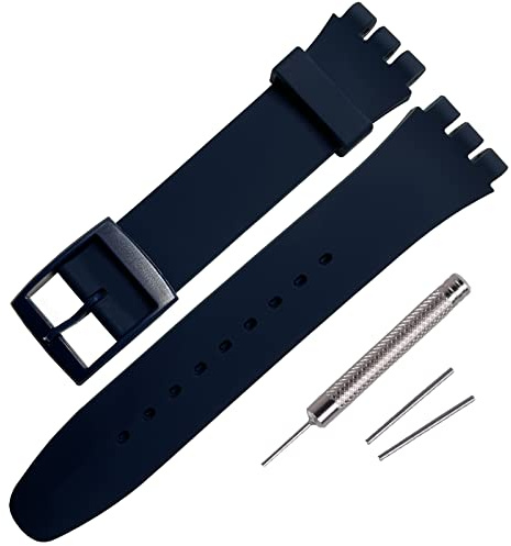 Rihahisy Bracelet de rechange en silicone pour montre Swatch, 17mm