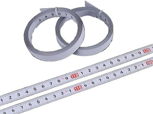 AHSKY- 1Roll Tape Measures Stainless Steel Viscous Scale 1-5m Tape Measure Self Adhesive Metric Scale Ruler For Workbench Saw Table (Size : 2M)