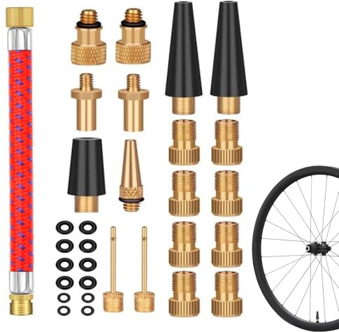 Adattatore Bicicletta Adattatore per Valvola, Bicicletta Adattatore per Valvola pompa per bicicletta adattatore set, adattatore pompa per bicicletta con tubo gonfiabile, adatto per basket(30 pezzi)