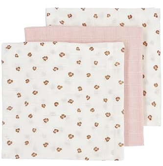 MEYCO Baby Mullwindeln 3er Pack - 70x70cm - Musselin Spucktücher - 100% weiche Baumwolle - Oeko Tex Zertifiziert - saugfähig, hautfreundlich & atmungsaktiv - Mini Panther - Zartrosa