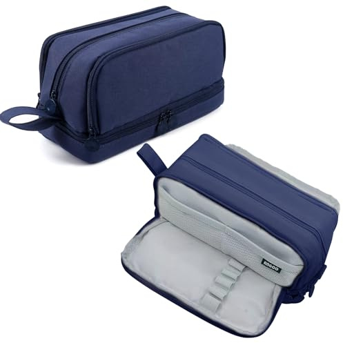 TZEKING Federmäppchen mit 4 Fächern - langlebige Pencil Case für Teenager - Kapazität-Reißverschluss-Strap