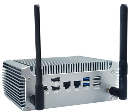 SJRC Mini PC Fanless AMD Ryzen R7 5825U 8C/16T Computer, Petit Industrial Ordinateur De Bureau, WiFi6 BT5.2, UHD 4K Dual Affichage, Barebone, NO RAM NO Storage NO System