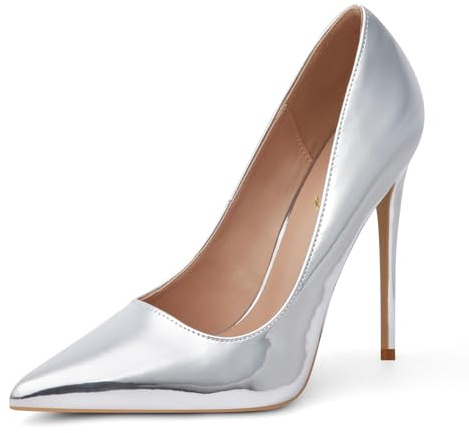 Zhabtuc Femme Escarpins la Mode, à Bouts Pointus et à Strass 12cm Élégant Talons Hauts à Paillettes Cérémonie de Mariage en Soirée Fête Bal Talon Aiguille