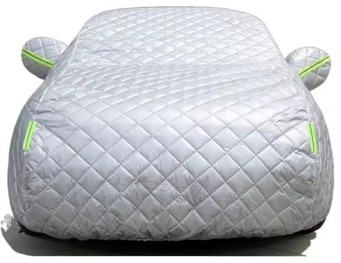 VNUNMALC Autoabdeckungen Baumwolle Autoschutzhülle Abdeckplane Vollgarage Autoplane Plane, mit Türreißverschluss Car Cover für VW Tiguan 2 Passat B8 Golf Mk7 7.5 TOuran L, Atmungsaktiv,A