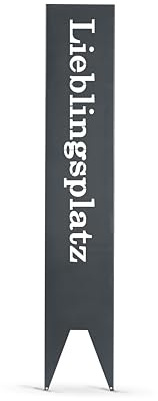 GARDIVO Garten deko Lieblingsplatz schild 115cm Hoch, Gartenstecker, Gartenschild, Gartendekoration, abkantung, Gartendekoration (Anthrazit, Klassish)