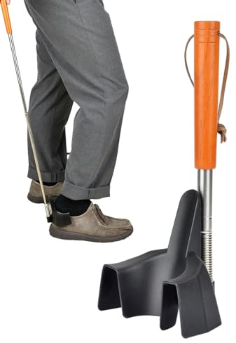 Schuhhilfegerät für ältere Menschen | Anziehhilfe für Schuhe, Schuhlöffel für Senioren | Tragbarer Schuhlöffel mit langem Griff, teleskopisch, verstellbarer Schuhlöffel aus Metall für Männer, Frauen,