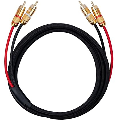 Fluance HiFi Stereo RCA Cable, 2-Male to 2-Male, Gold Plated Color-Coded Connectors for Preamp, CD player, Turntable, Amplifier, Gaming Console, Home Theater, and Hi-Fi system - 6 Feet