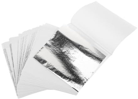 HAPINARY 100blätter Goldfolie Zum Basteln Metallische Folienflocken Silberfolienimitat Handgefertigte Glitzerfolien DIY-flockendekor Silberfolienmaterial Kunstsilberfolie