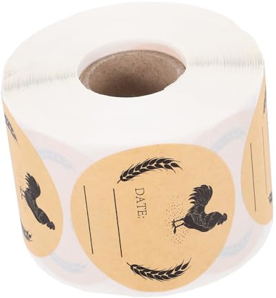NAMOARLY Egg Box Packaging Label Round Self Adhesive Kraft Paper Stickers for Chicken Eggs Farm Fresh Carton Labels Kitchen Jar Canning Write Package