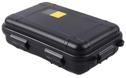 Tragbare wasserdichte Box zur Aufbewahrung von Wertsachen, stoßfest und staubdicht für verschiedene Outdoor-Umgebungen (klein schwarz)