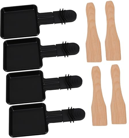 ULTECHNOVO 4sets Electric Oven Grilled Cheese Pan Raclette BBQ Spatula Trays Non-Stick Cheese Melts for Home