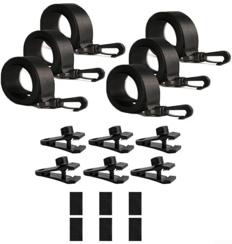Pool Solar Cover Reel Kit, Inground Swimming Pool Solar Cover Strap And Clips, With 6 Solar Covers Straps, 6 Fixing Clips, 6 straps (18pcs)