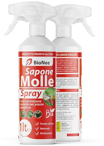 Sapone Molle Potassico Spray 1 lt – Insetticida Naturale per Piante, Afidi, Cocciniglia, Effetto Corroborante e Lava Melata