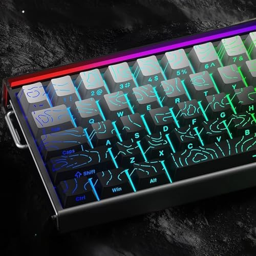 131 Keys Topo Keycaps Set Cherry-profil Shine Through keycaps set | Lämplig för 61/64/87/104/108 Cherry Mx-omkopplare mekaniskt tangentbord