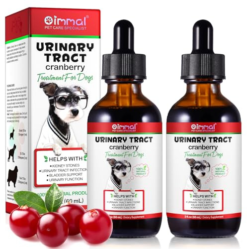 Hundeurin Trakt Infektion Behandlung Tropfen,Hund UTI Heil Tropfen Mit Cranberry Extrakt Unterstützt Blase, Nierenstein, Prävention Von Inkontinenz Bei Harnversorgung Gesundheit Für Hunde (2 Flaschen)
