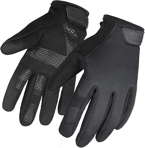 OZERO Arbeitshandschuhe Damen und Herren, 0,8 mm Mikrofaser Gartenhandschuhe mit Silikon-Grip, Touchscreen Mechaniker Handschuhe Atmungsaktiv für Werkstatt Leichtes Arbeiten Schwarz