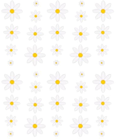 FUGLUS 40Pièces Patchs Thermocollants Fleur de Marguerite Décoratifs Brodés à Repasser pour Décoration T-Shirt Sac à Dos Sweats à Capuche Chaussures Sacs Fournitures Loisirs Créatifs
