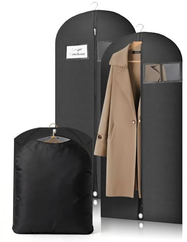 2PCS Kleidersack Lang 152 x 60 cm,faltbare mit Griff für Mäntel, Kleider | Schützt vor Staub, Feuchtigkeit & Motten