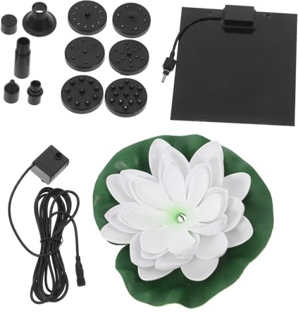 COOPHYA Fontana Solare a Forma di Fiore per Giardino e Specchio d'Acqua Decorazione Galleggiante da Esterno Pompa Acqua Solare Senza Fili per Patio e Balcone