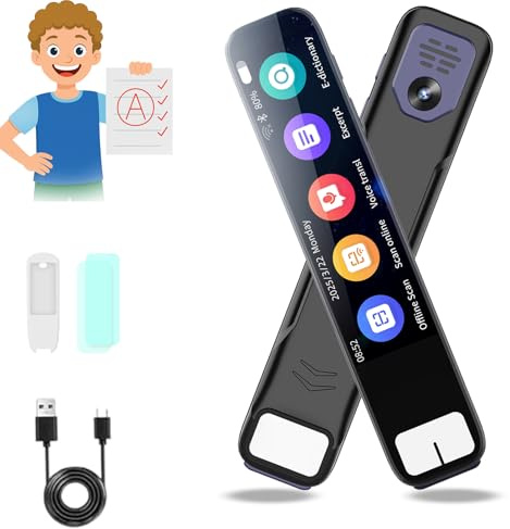 Pen Gpt, Ai Pen Instant Ai Answers for Math, History & More, 3.69-Inch Hd Touchsn Offline Translation (150+ Languages), Voice Recording, Ai Pen for Test (1PC)