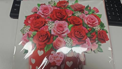Tcamp Pop Up Mothers Day Card with Music & Light, Mothers Day Gifts for Her, Rose Bouquet Greeting Card, Mothers Day Card, Anniversary Birthday Gifts for Women Mom Sister