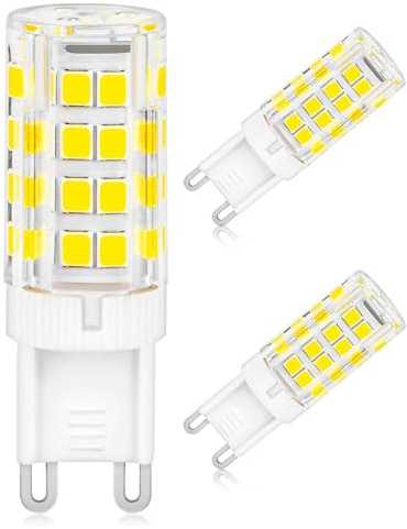 DAFNE Paquete de 3 bombillas LED G9, luz blanca cálida 4000k 600lm 7W equivalente a una lámpara halógena de 60W, bombilla G9 CA 220-240V sin parpadeo, para dormitorio, sala de estar, jardín, cocina
