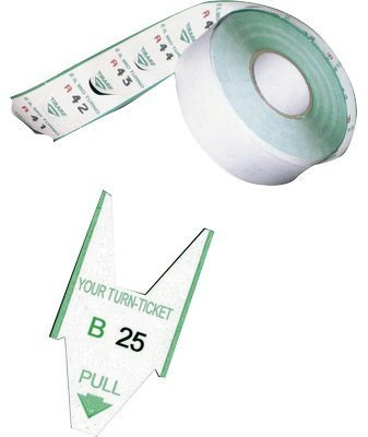 Printex - caja de 5 rollos de número de turno verde 2000 precortados TR/Roll/VE