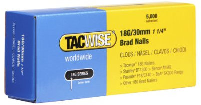 Tacwise 0397 Clous de Finition Brad Galvanisés de Type 18G / 30 mm, Lot de 5.000