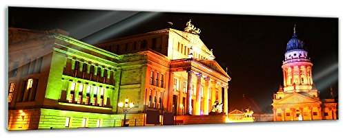 Glasbild - Gendarmenmarkt - Berlin - 90x30 cm - Deko Glas - Wandbild aus Glas - Bild auf Glas - Moderne Glasbilder - Glasfoto - Echtglas - kein Acryl - Handmade